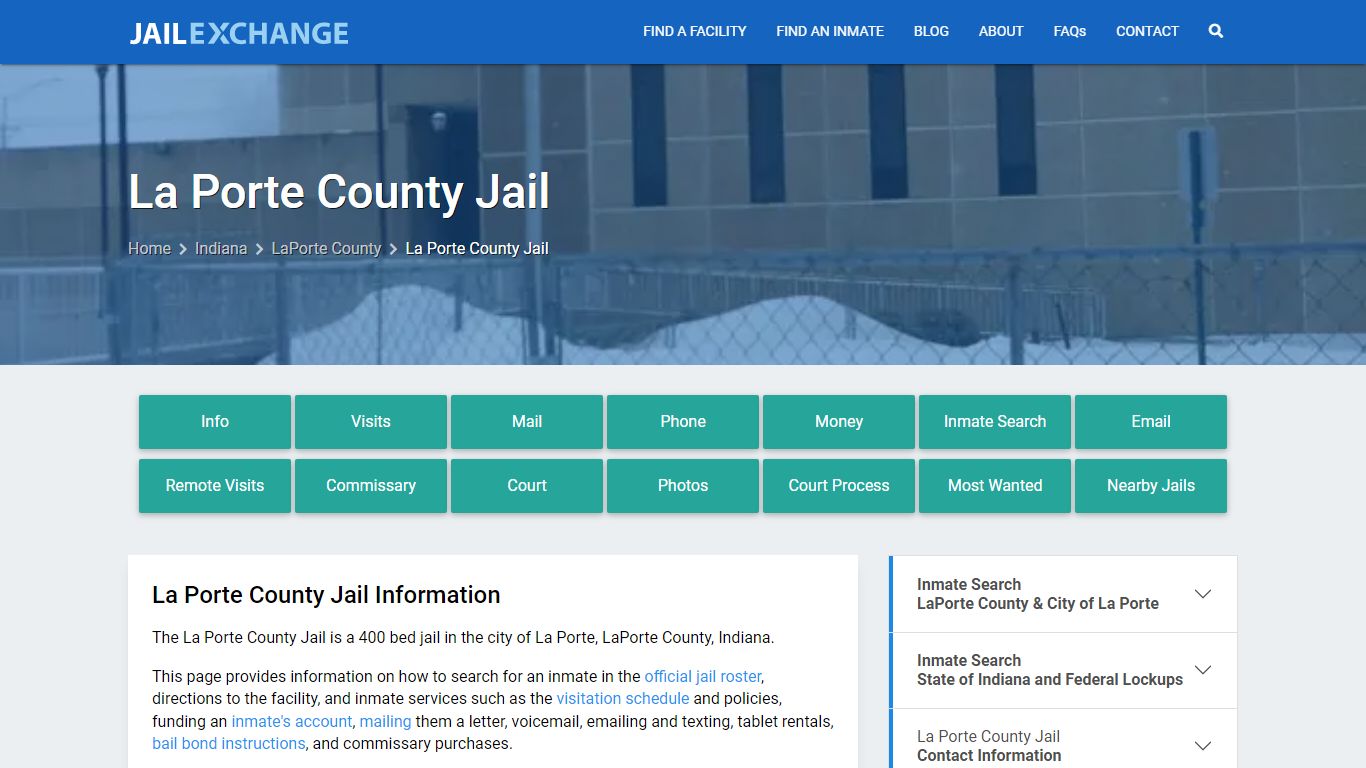 La Porte County Jail, IN Inmate Search, Information